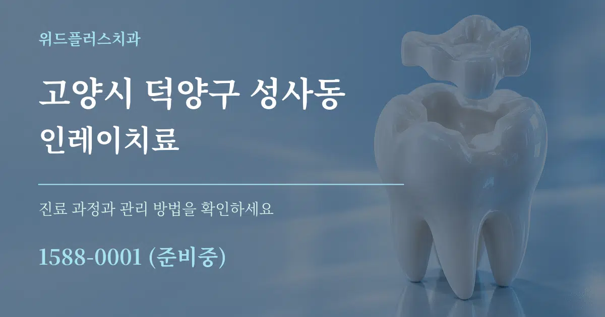 고양시 덕양구 성사동 인레이치료 작업 조건 안내 그래픽