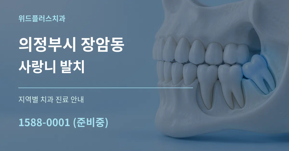 의정부시 장암동 사랑니 발치 대표 안내 그래픽