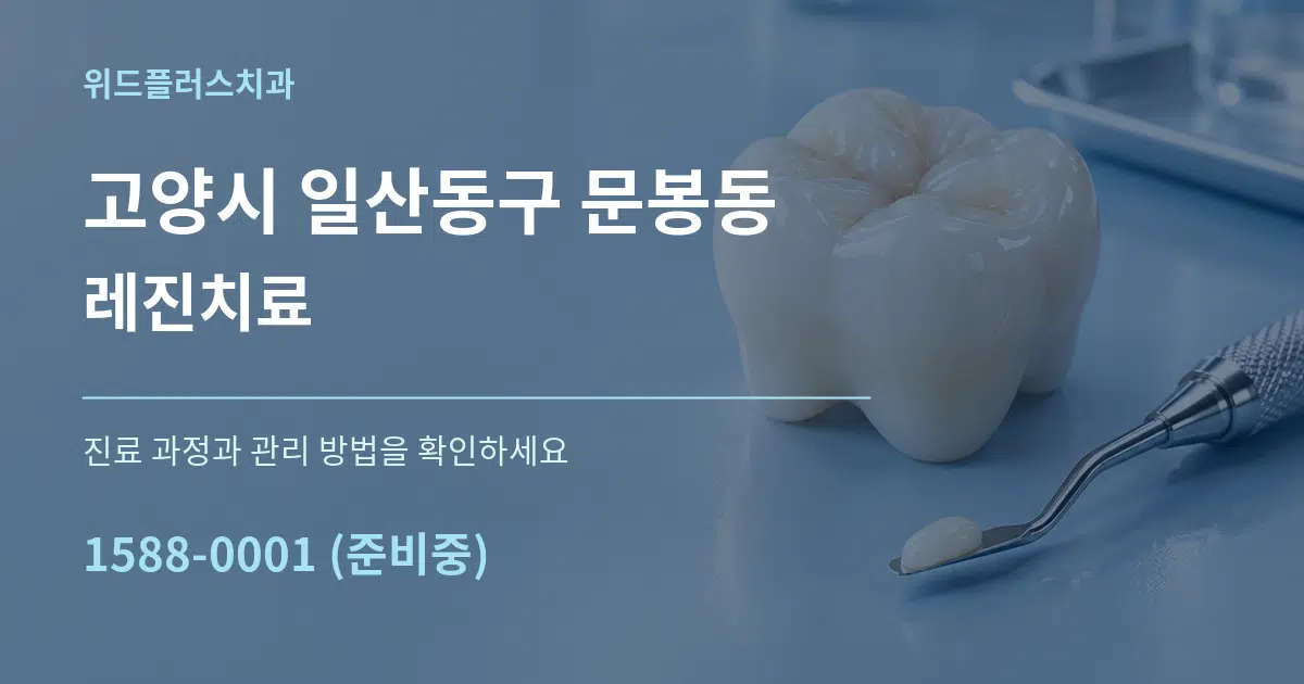 고양시 일산동구 문봉동 레진치료 작업 조건 안내 그래픽