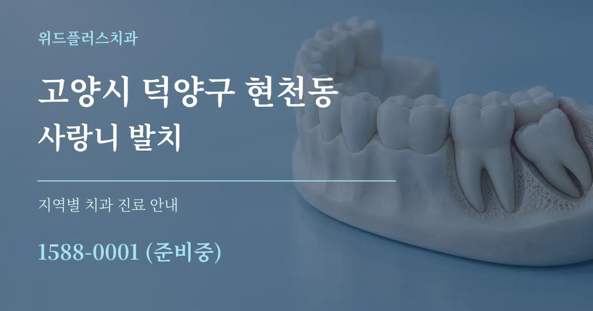 고양시 덕양구 현천동 사랑니 발치 대표 안내 그래픽
