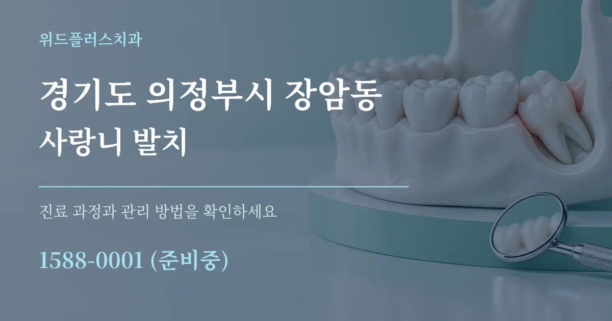 경기도 의정부시 장암동 사랑니 발치 작업 조건 안내 그래픽