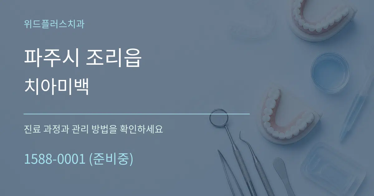 파주시 조리읍 치아미백 작업 조건 안내 그래픽