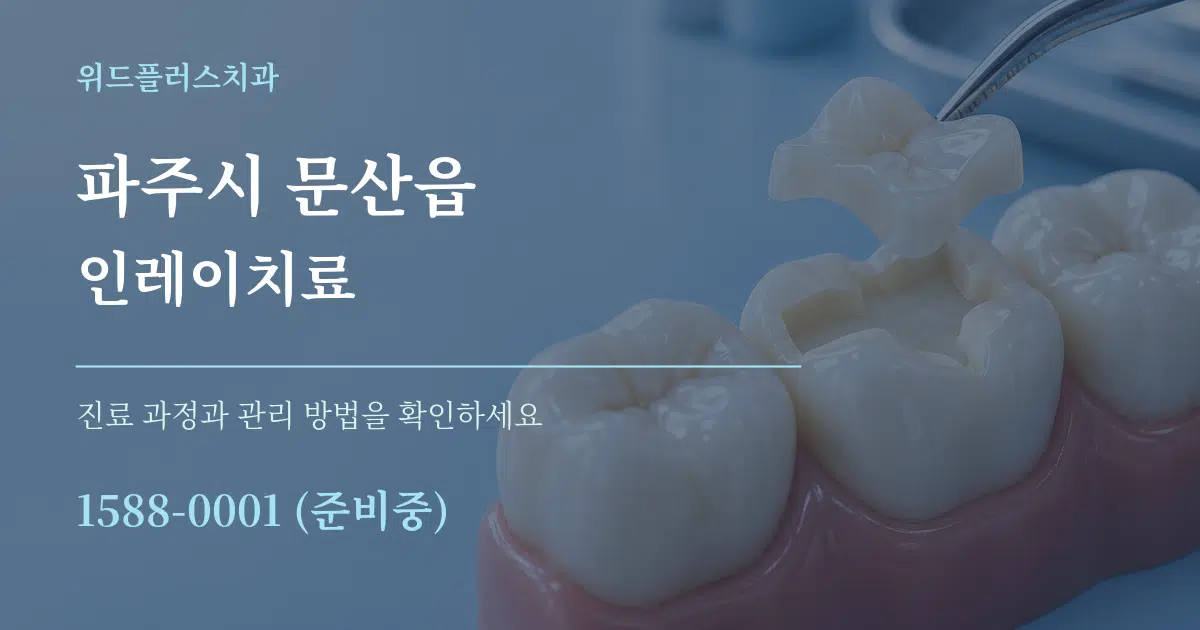 파주시 문산읍 인레이치료 작업 조건 안내 그래픽