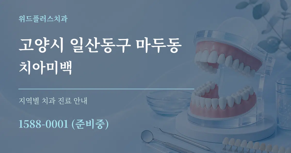 고양시 일산동구 마두동 치아미백 대표 안내 그래픽