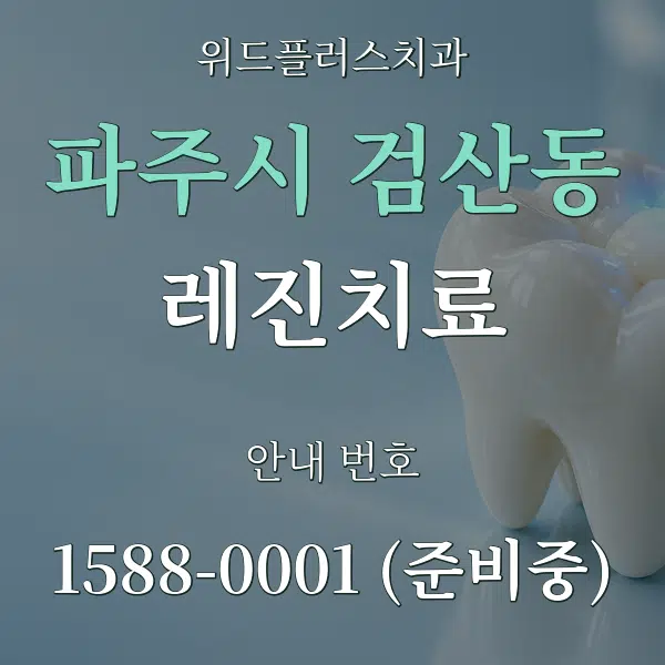 파주시 검산동 레진치료 대표 안내 그래픽