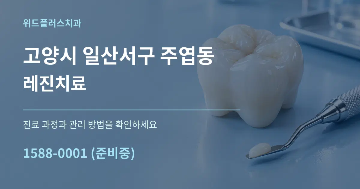 고양시 일산서구 주엽동 레진치료 작업 조건 안내 그래픽