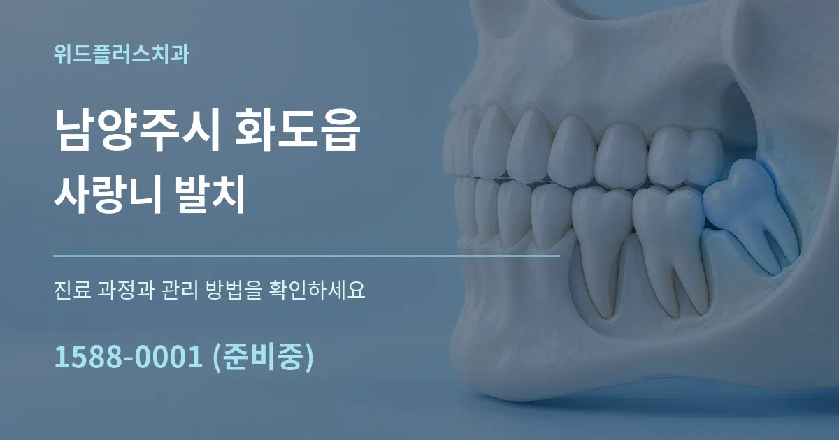 남양주시 화도읍 사랑니 발치 작업 조건 안내 그래픽