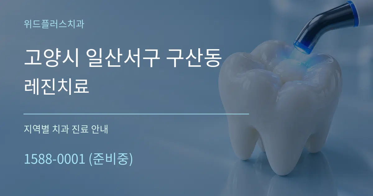 고양시 일산서구 구산동 레진치료 대표 안내 그래픽