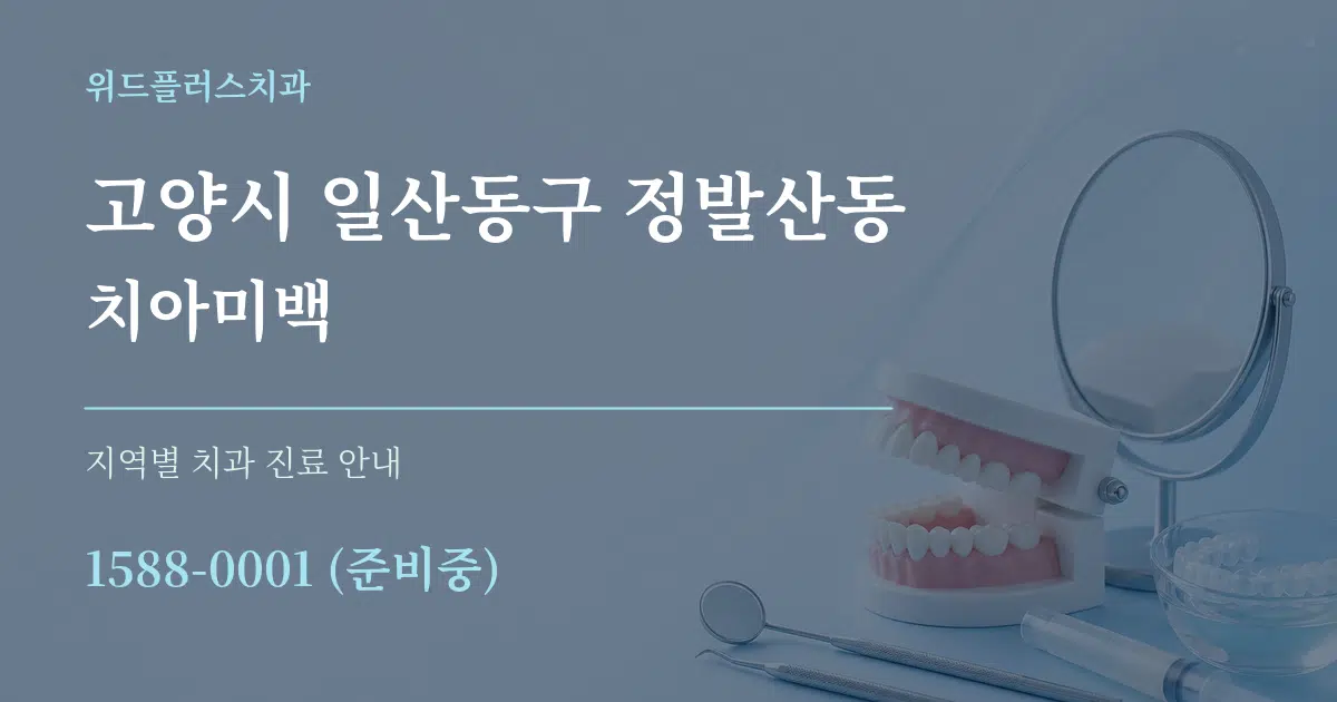 고양시 일산동구 정발산동 치아미백 대표 안내 그래픽