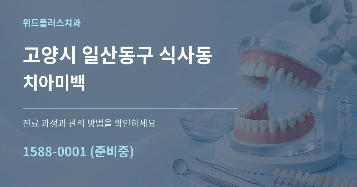 고양시 일산동구 식사동 치아미백 작업 조건 안내 그래픽