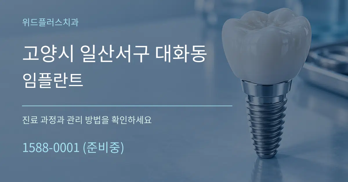 고양시 일산서구 대화동 임플란트 서비스 이용 안내 그래픽