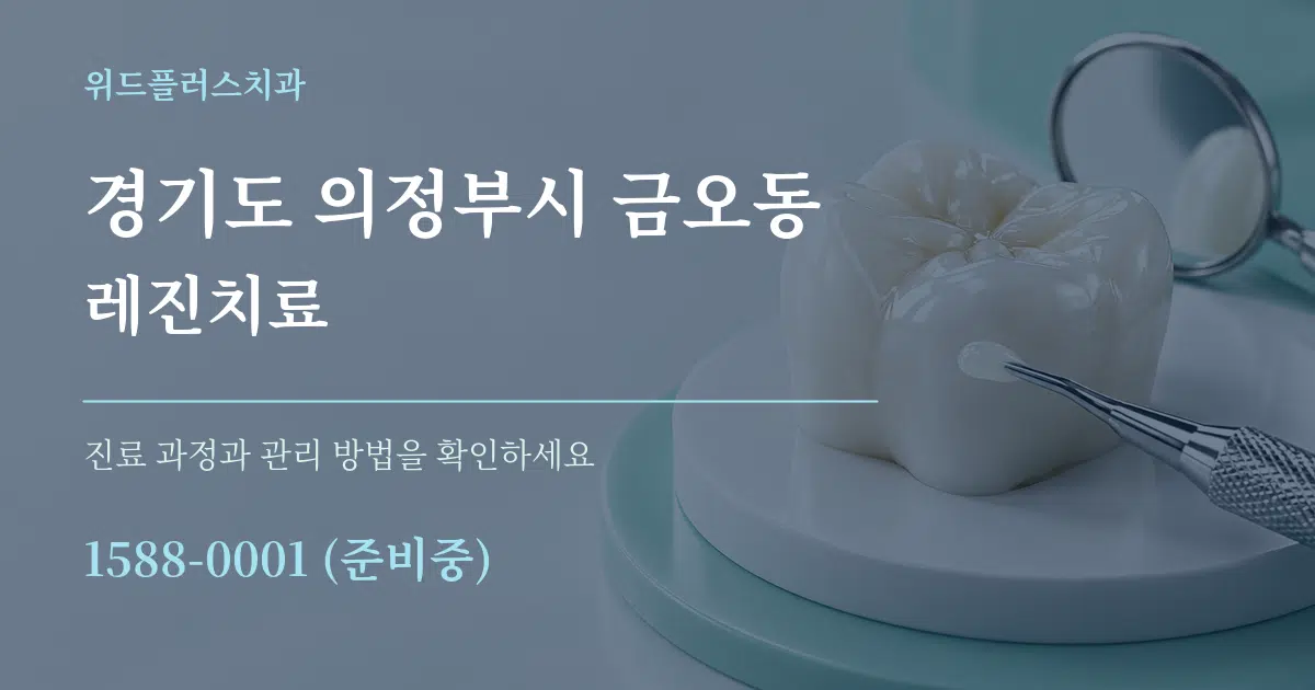 경기도 의정부시 금오동 레진치료 작업 조건 안내 그래픽