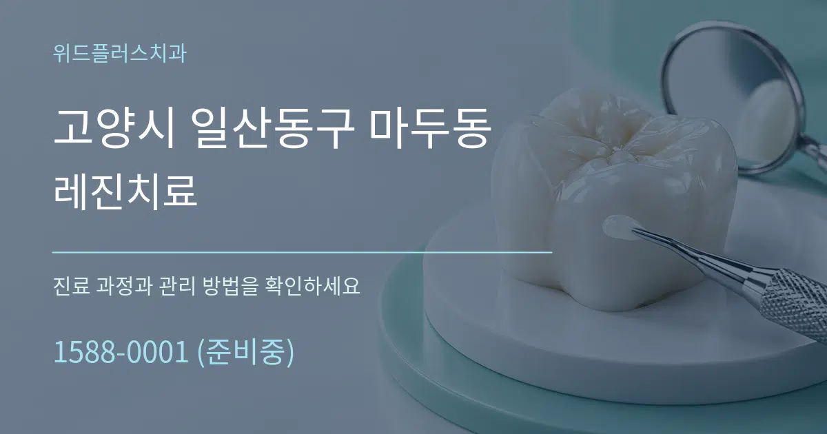 고양시 일산동구 마두동 레진치료 작업 조건 안내 그래픽