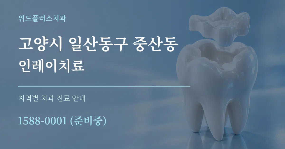 고양시 일산동구 중산동 인레이치료 대표 안내 그래픽