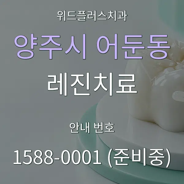 양주시 어둔동 레진치료 대표 안내 그래픽