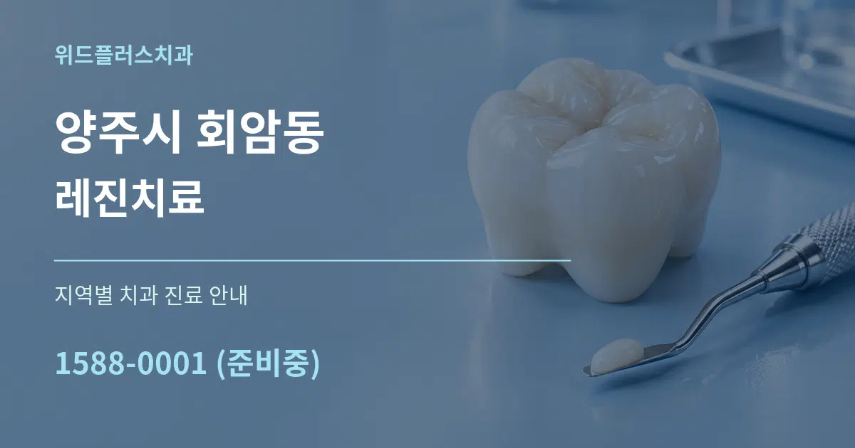 양주시 회암동 레진치료 대표 안내 그래픽