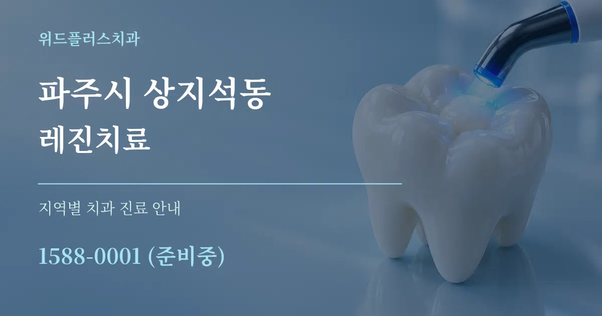 파주시 상지석동 레진치료 대표 안내 그래픽