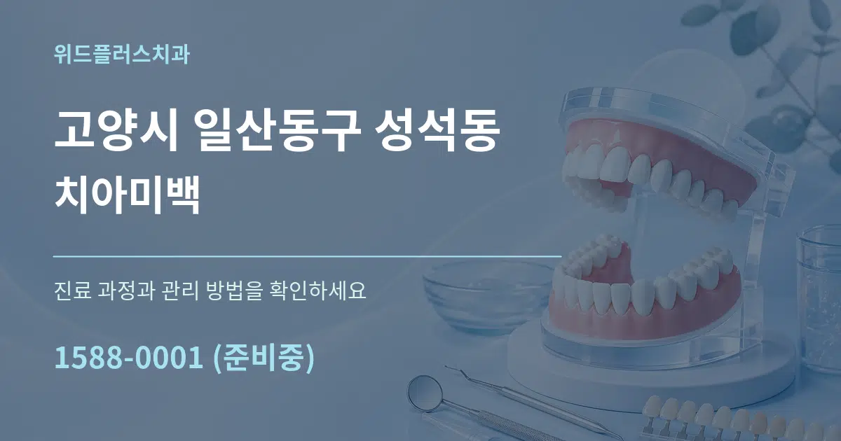 고양시 일산동구 성석동 치아미백 작업 조건 안내 그래픽