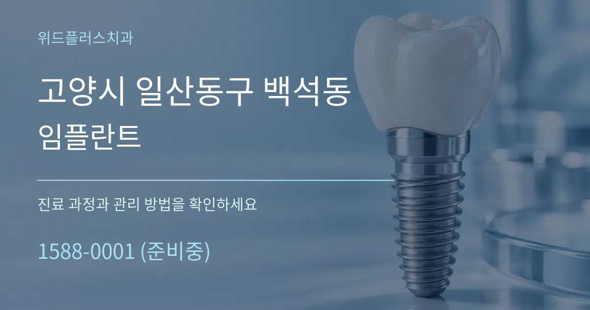 고양시 일산동구 백석동 임플란트 서비스 이용 안내 그래픽