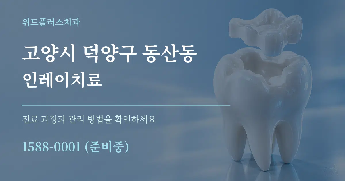 고양시 덕양구 동산동 인레이치료 작업 조건 안내 그래픽