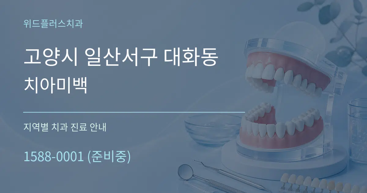 고양시 일산서구 대화동 치아미백 대표 안내 그래픽