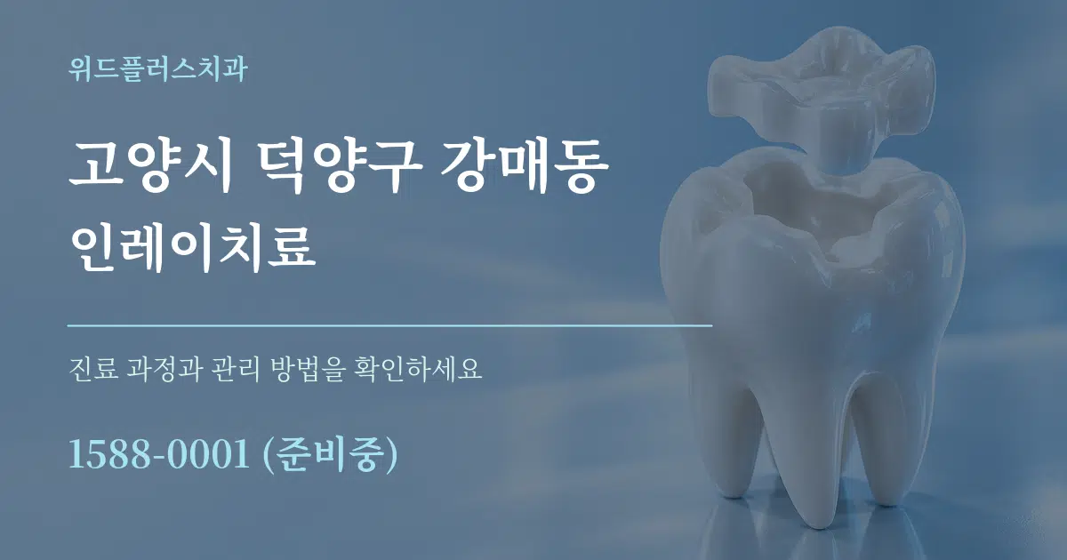 고양시 덕양구 강매동 인레이치료 작업 조건 안내 그래픽