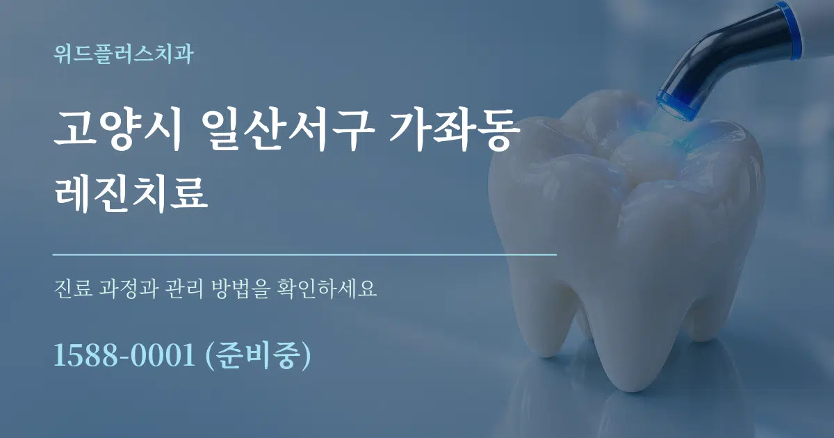 고양시 일산서구 가좌동 레진치료 작업 조건 안내 그래픽