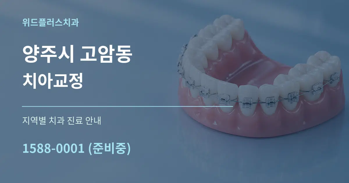 양주시 고암동 치아교정 대표 안내 그래픽
