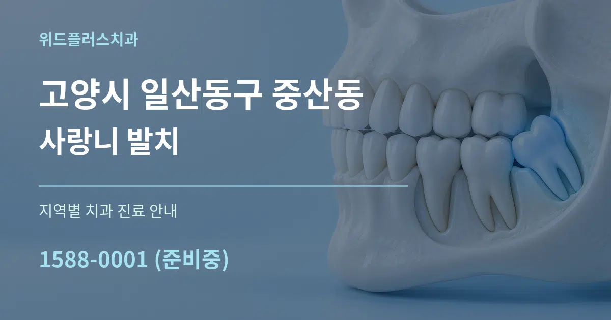 고양시 일산동구 중산동 사랑니 발치 대표 안내 그래픽