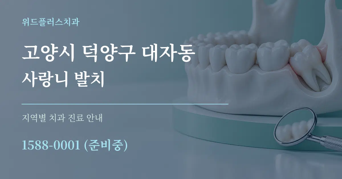 고양시 덕양구 대자동 사랑니 발치 대표 안내 그래픽