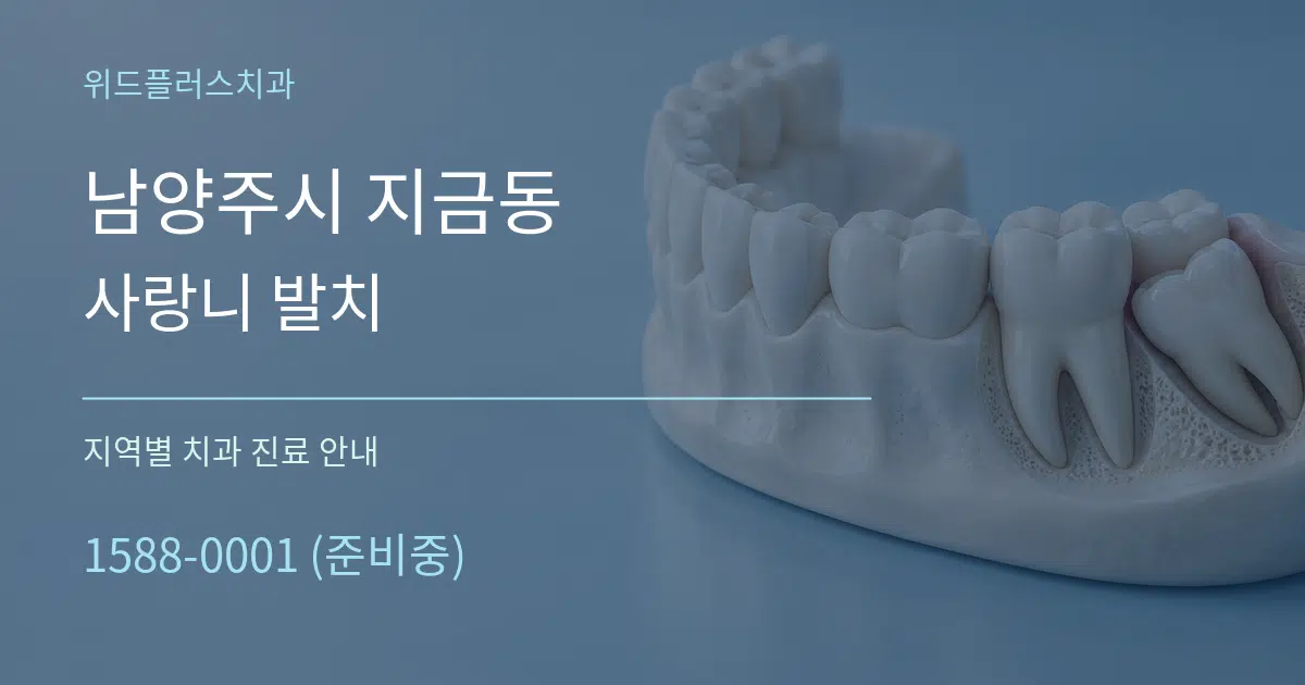 남양주시 지금동 사랑니 발치 대표 안내 그래픽