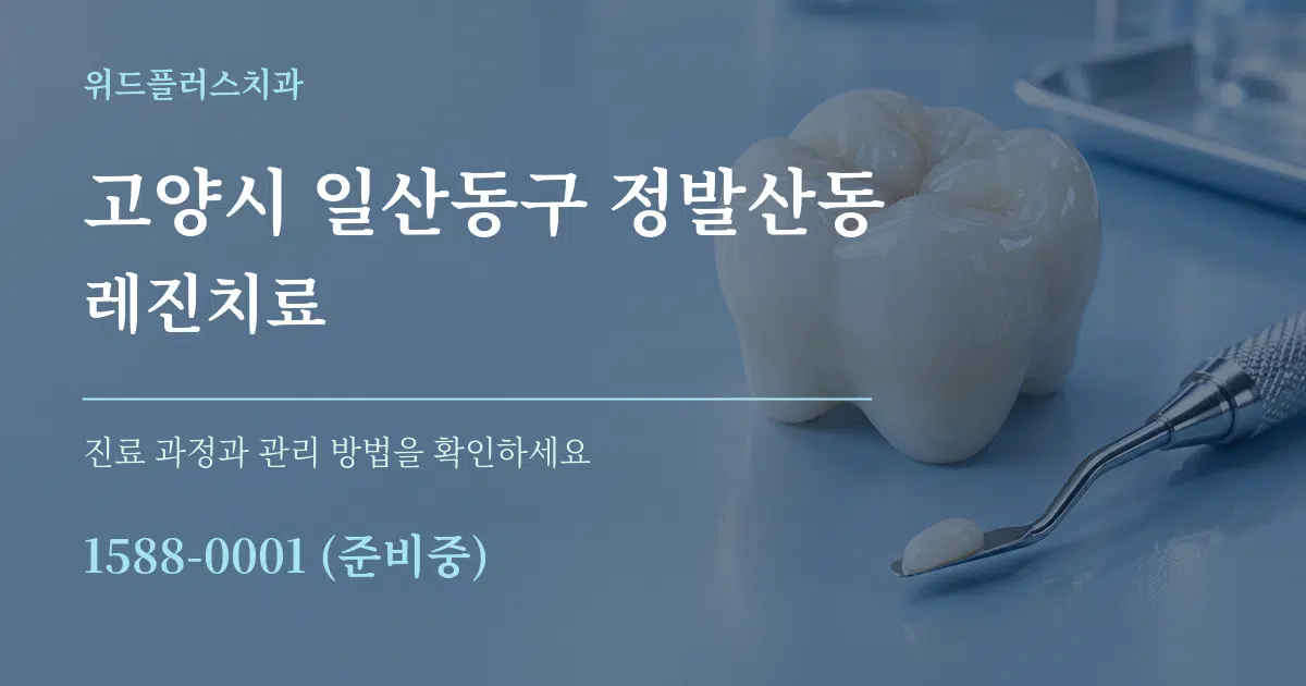 고양시 일산동구 정발산동 레진치료 작업 조건 안내 그래픽