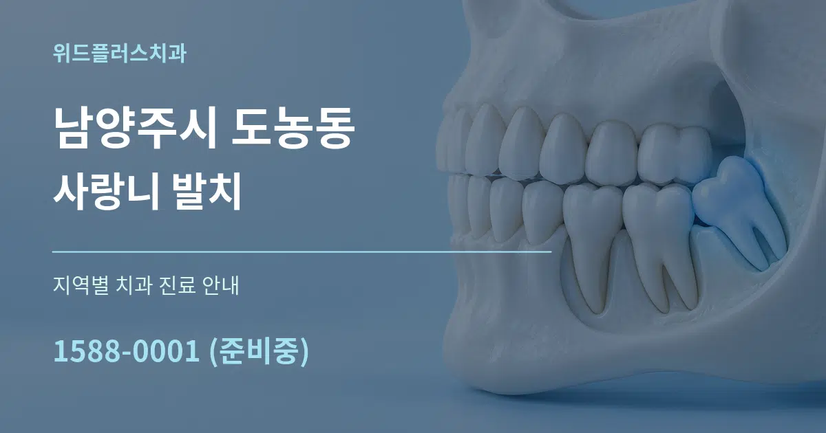 남양주시 도농동 사랑니 발치 대표 안내 그래픽