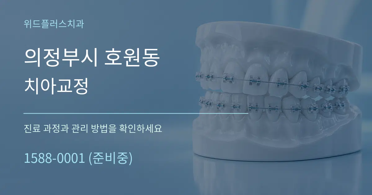 의정부시 호원동 치아교정 작업 조건 안내 그래픽