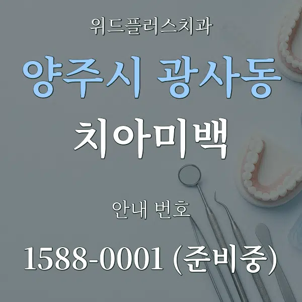 양주시 광사동 치아미백 대표 안내 그래픽