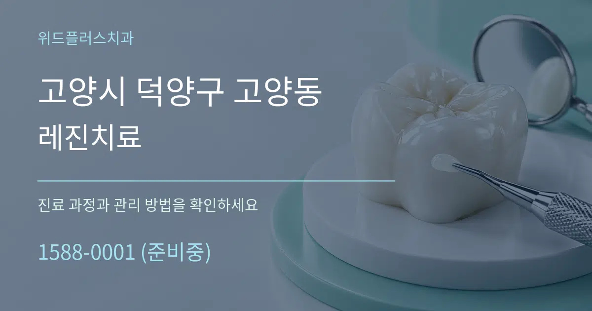 고양시 덕양구 고양동 레진치료 작업 조건 안내 그래픽