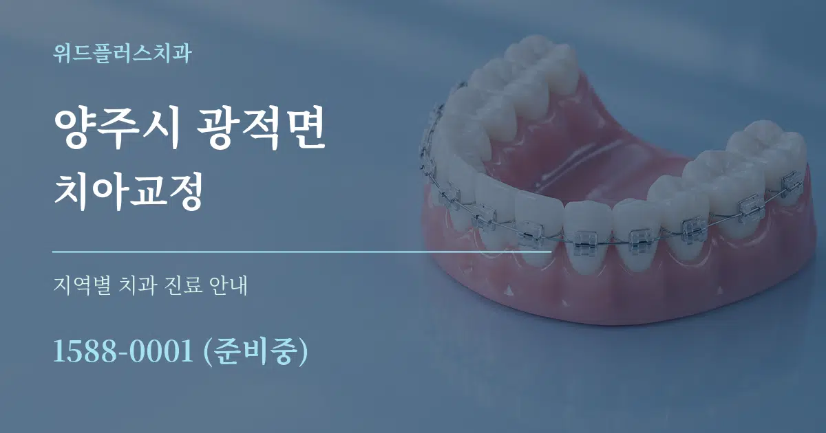 양주시 광적면 치아교정 대표 안내 그래픽