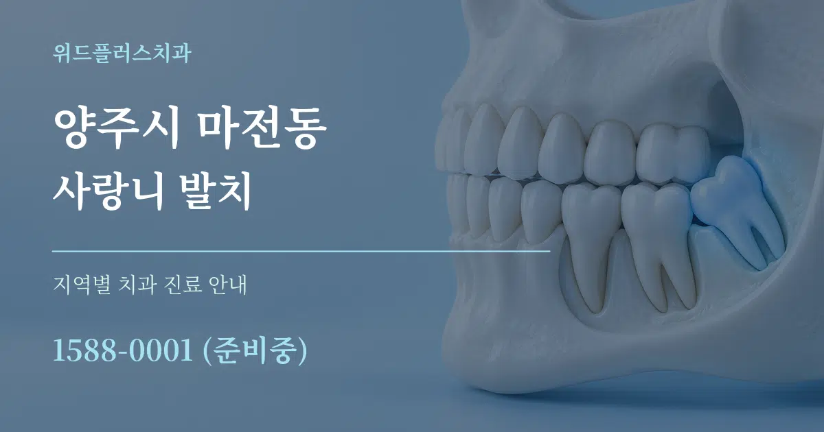 양주시 마전동 사랑니 발치 대표 안내 그래픽