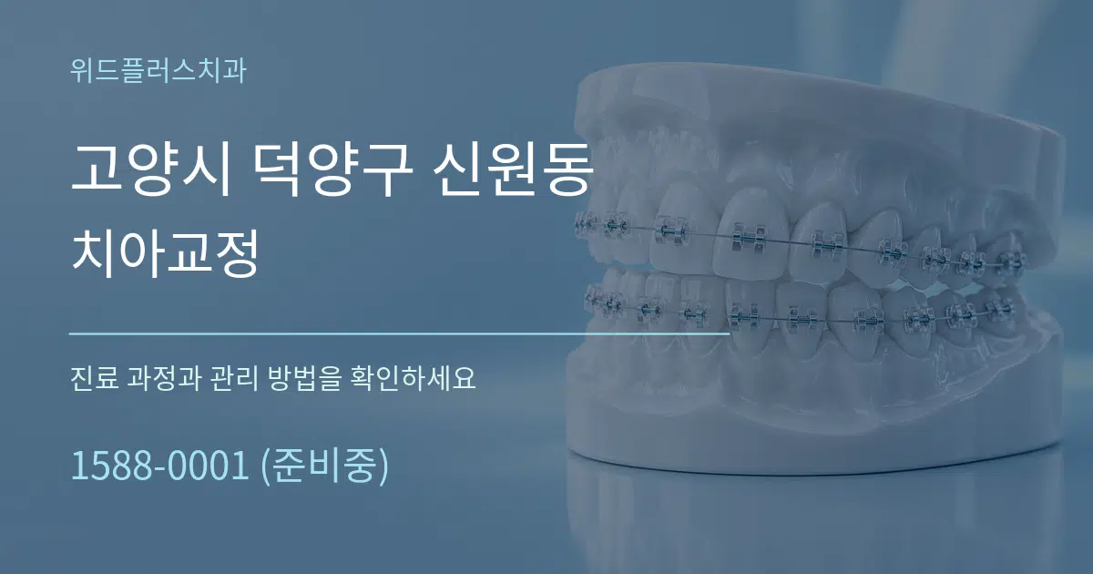 고양시 덕양구 신원동 치아교정 작업 조건 안내 그래픽