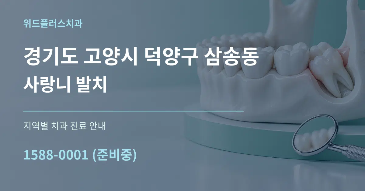 경기도 고양시 덕양구 삼송동 사랑니 발치 대표 안내 그래픽