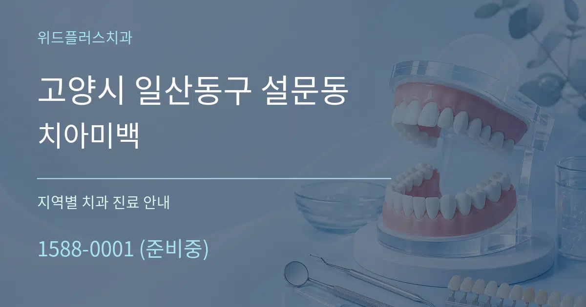 고양시 일산동구 설문동 치아미백 대표 안내 그래픽