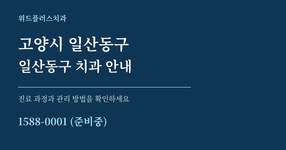 고양시 일산동구 일산동구 치과 안내 서비스 이용 안내 그래픽