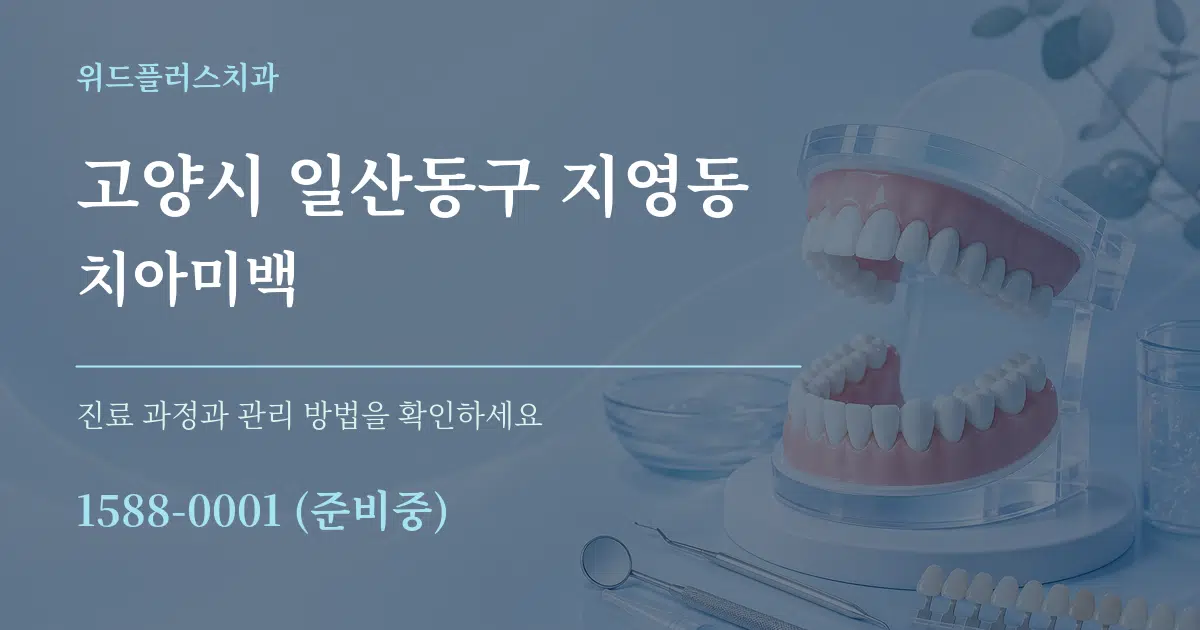 고양시 일산동구 지영동 치아미백 작업 조건 안내 그래픽