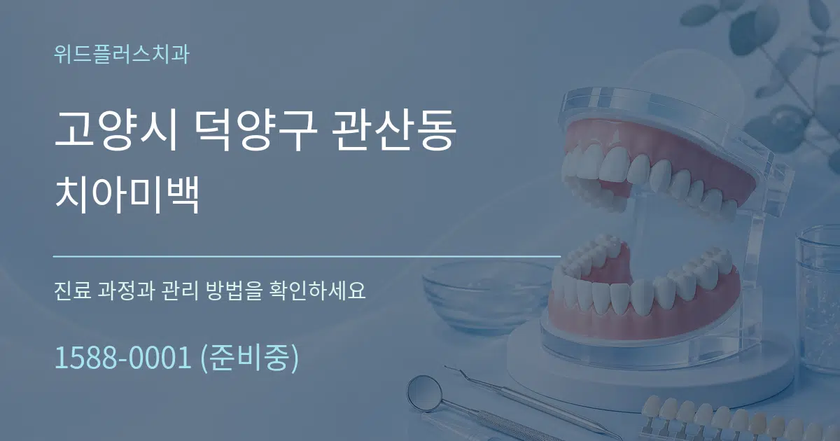 고양시 덕양구 관산동 치아미백 작업 조건 안내 그래픽
