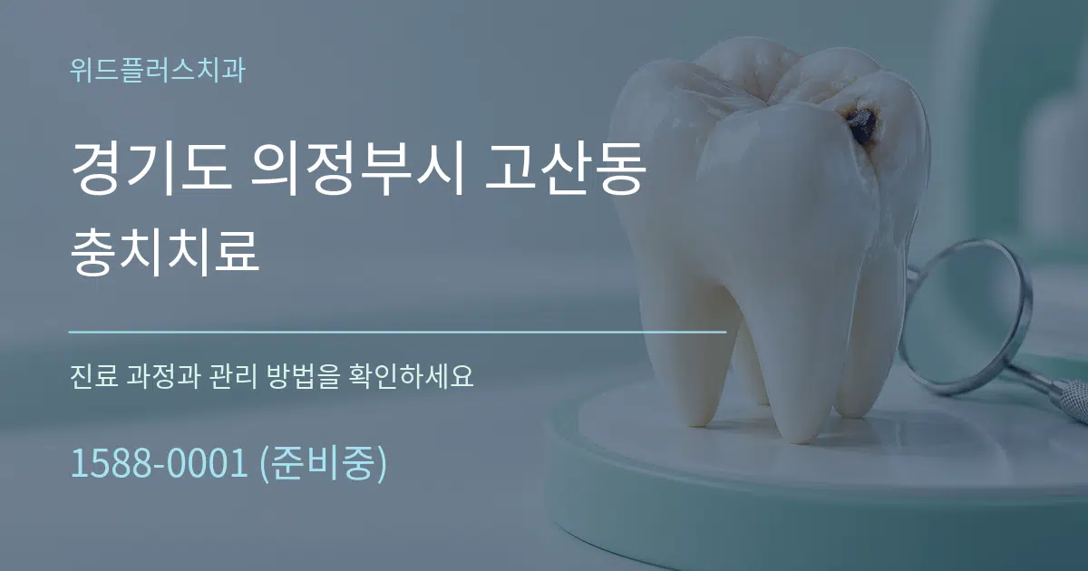 경기도 의정부시 고산동 충치치료 작업 조건 안내 그래픽