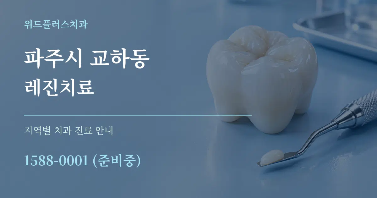 파주시 교하동 레진치료 대표 안내 그래픽