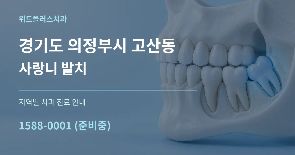 경기도 의정부시 고산동 사랑니 발치 대표 안내 그래픽