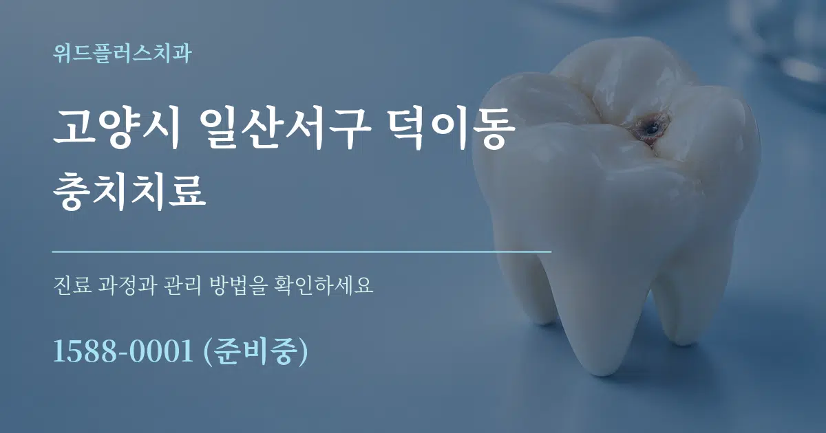 고양시 일산서구 덕이동 충치치료 작업 조건 안내 그래픽