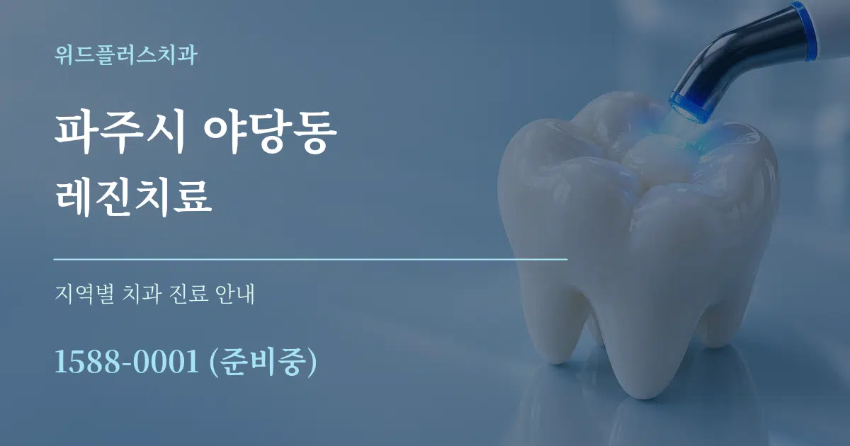 파주시 야당동 레진치료 대표 안내 그래픽