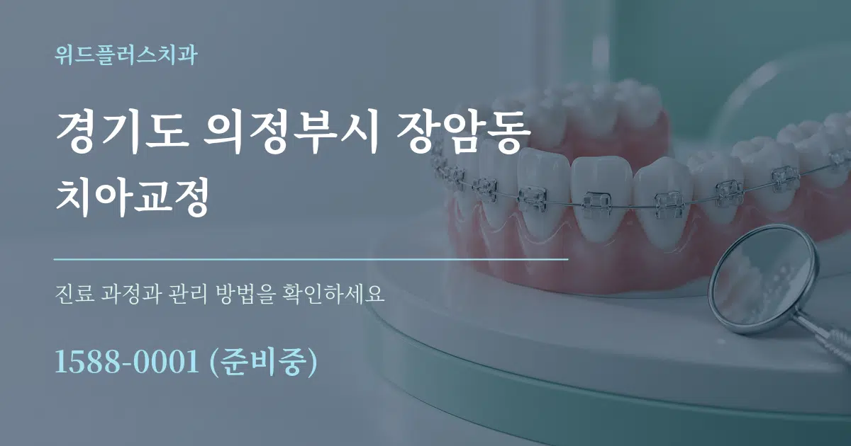 경기도 의정부시 장암동 치아교정 작업 조건 안내 그래픽